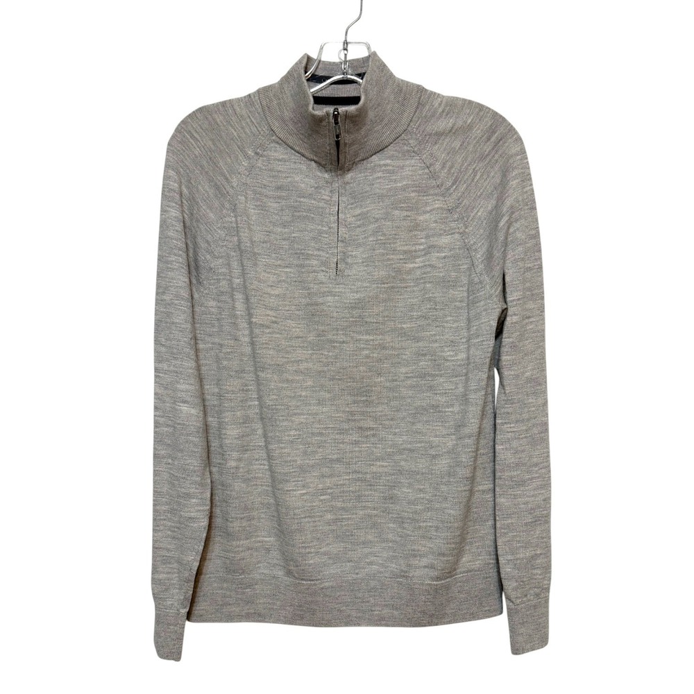 GAP Quiet Luxury Merino‎ Wool Quarter Zip Sweater Men Medium Normcore Minimalist